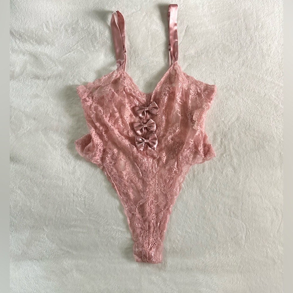 Vintage Victoria's Secret Gold Label Satin & Lace Teddy Large